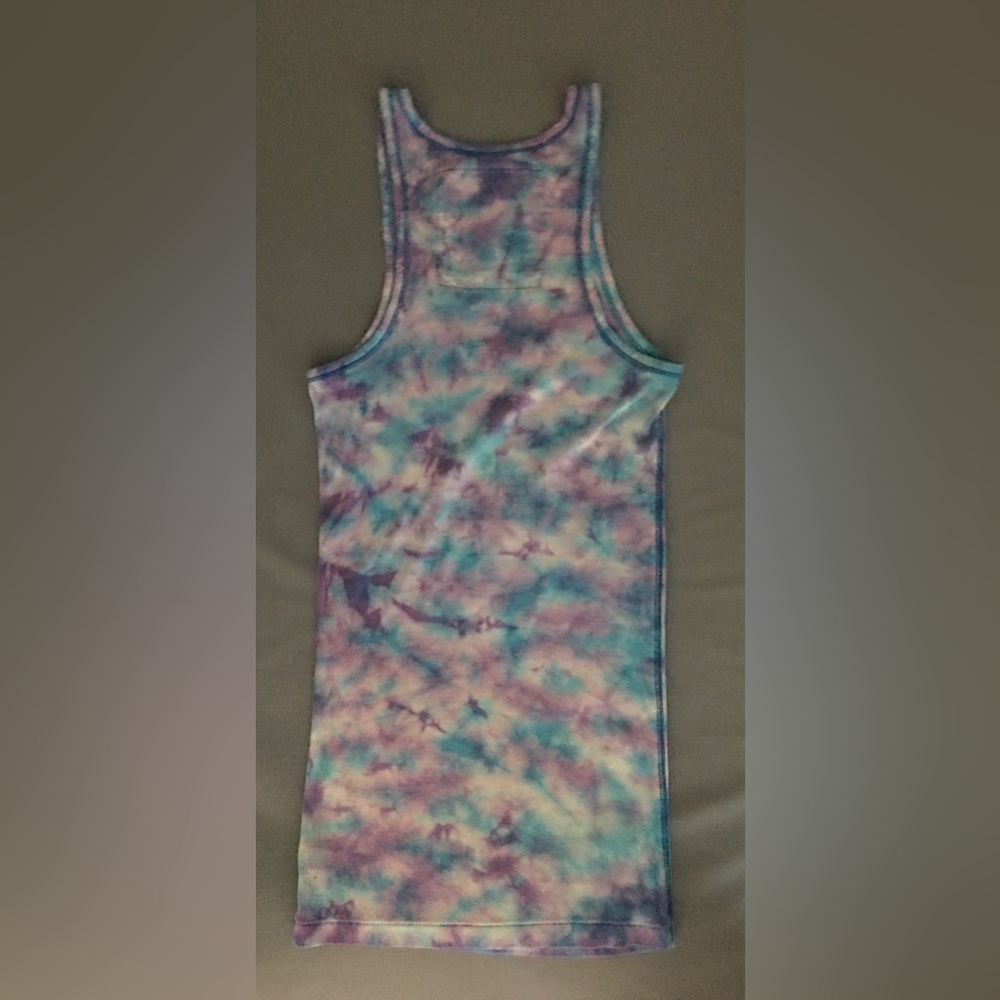 💙☮️Tie-Dye Tank Top with Bling Peace Sign- SzSmall - Picture 5 of 10